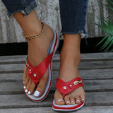 Breakj Toe Slippers Female 2023 Summer New Diamond Metal Buckle Light Leisure Hollow Slope With Large Size