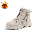 Breakj 2024 Winter Pure Color Women's Shoes With Velvet Cotton Shoes Warm High Top Platform Recreational Snow Boots Women's