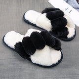 Women Slippers Faux Fur Warm Shoes Women Slip on Flats Female Floor Slides home furry slippers Indoor House Flip