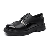 Breakj Shoes Male British Business Dress Korean Version Of Square Head Splicing Leisure Trend Youth Studio Suit Shoes