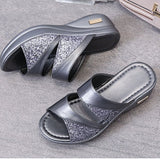 Breakj Large-Size 43 Sandals Women's Summer Wear A New Thick-Sed Loose Cake Fish Mouth Cool Slippers Women's Mother