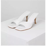 Breakj Leather High And Cool Slippers Women In The Summer Of 2025 New British Wind Square And Wear Large-Size Women's