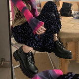 Platform Lolita Shoes Women Fashion Lace Up 2021 Women Casual Mary Jane Shoes Ladies Leather Shoes Zapatillas