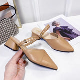 for Women 2023 Hot Slingbacks Ladies High Heels Summer Toe-Covered Women's Sandals Pointed Toe Outer Wear Half