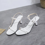 Breakj New High-Heeled Shoes Fashion Toe Simple Solid Color Fine Heel Korean Temperament Commuting Ladies