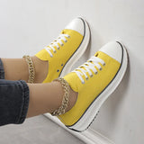 Breakj Casual Single-Shoe Women 2025 Spring And Autumn New Round Head Tie With Thick Bottom Low Help Canvas Single