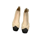 2024 Spring Shallow Mouth Flat Single Shoes Casual Women's Shoes Soft Leather Soft Bean Shoes Evening Evening Wind Work Women's