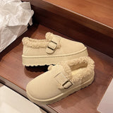 Women's Snow Boots 2024 Autumn And Winter New Large Woolen Shoes Thick-Soled Cotton
