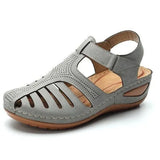 Breakj Casual Women's Slopes And New Sandals Women's Round Head Hollow Summer Buns With