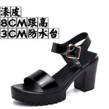 Breakj And Thick Waterproof Table Sandals Women High Heel With Heel Toe Model Show Shoes Buckle With Fish Mouth Sandals Shoes