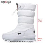 Women Winter Boots Platform Snow Boots Waterproof Non-slip Thick Plush Warm Mid-calf Boots for Women Winter Shoes Botas