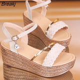 Heels Women Summer Shoes Wedges Bohemian Women Sandals Flat Platforms Diamond Beach Sandles Open Toe Women