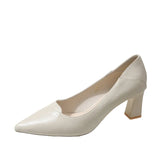 Breakj High Heels Women 2024 Spring And Autumn New Korean Version Fashion Shallow Thick Heel A High Heel Single