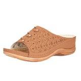 New Wish New Summer Heels With Thick Soles And Large Size Carved Leisure Sandals Are In