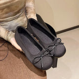 Breakj Shallow Single Shoes 2025 Spring New Ballet Silk And Satin Single Shoes Bow One Foot Flat Sole Single Shoes