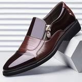 Men Leather Shoes Fashion Male Flats Round Toe Men's Business Formal Shoes Comfortable Office Dress Shoes Wedding