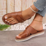 Breakj New Belt Buckle Bottom Clamp Toe Cool Towing Beach Lazy Slippers