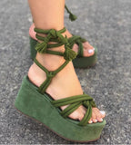 Breakj Women's Shoes 2023 Summer New Fish Mouth Strap Slopes And Sandals Women's Large-Size Thick-Soled