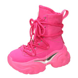 Breakj Bottom Martin Boots Female Autumn Winter Popular New Station Locomotive Boots Female Boots Cartoon Korean Version High Help Ankle