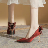 High Heels Female Autumn Fine Heel 2023 New French Temperament Small Heel Shoes Bride Main Wedding Shoe