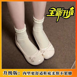 Breakj Wind With Single Shoes Women 2025 Summer Bows Shallow Mary Treasure Head Flat Sole Pedal