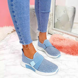 Sneakers 2020 New Bling Rhinestone Ladies Shoes Slip On Comfortable Sole Running Walking Shoes Female Flat Sports