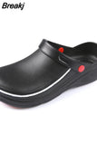 Slippers Non-slip Water-proof Oil-proof Kitchen Work Chef Shoes Master Hotel Restaurant Non-lace Slip-on Casual