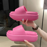 EVA Thick Sole Slippers for Women Summer 2024 Fashion Home Platform Slippers Woman Open Toe Non Slip Beach Slides