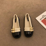 Breakj New Summer Retro British Wind Small Leather Shoes With A Foot Pedal French Single Shoes Mary Jane Women's