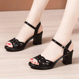 Sandals Women's 2023 Summer New Large Size 40-4300 Comfortable Mother Water Drill Fish Mouth