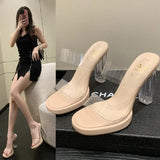 Breakj Slippers Women 2025 Summer New Word With PVC Wearing Fashion Crystal And Slippers