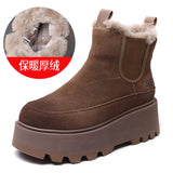 Breakj Skin Thick Bottom Pine Ice Boots Women 2025 Winter New Warm Thick Velvet Short Boots Comfortable Leisure Cotton