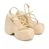 Breakj Women's Shoes Sandals 2023 New Large-Size Waterproof Table Thick Bottom Slope And Sexy Buckle