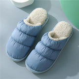 Women Slippers Down cloth Home Slippers Non-Slip Soft Warm House Slippers Indoor Bedroom Lovers Couples Floor Shoes