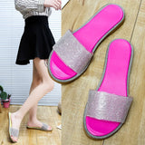 Breakj Women's Shoes 2023 Summer New Korean Version Of The Fashion Wearing Sandals Water Drill Flat Beach
