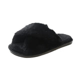 Slippers Female 2023 Autumn And Winter New Women Flat Toe Home Cross Plush
