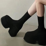 Breakj Size 2025 New Coarse And Knitted Elastic Boots Women High And Two Elastic Wool Cotton Boots 42