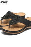 Women Slippers Summer Women Flip Flops Low Heels Sandals Shoes Female Summer Slippers Flower Women Slides Wedges Shoes