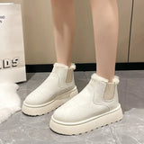 Breakj Autumn And Winter New Women's Thick Snow Boots Cotton Shoes Warm Plus Velvet Round Head Jacket Cotton Boots