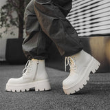 Breakj Style Vintage High-Top Leather Shoes 2023 New Locomotive Boots Autumn