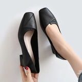 New Single Shoes Women's Thick Heel Shallow Mouth High Heel Women's Shoes Middle Heel Versatile