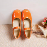 Style Girls Cosplay Mary Jane Shoes Square Heel Spring Autumn Glossy PU Leather Candy Colour Uniform Shoe Plus Size
