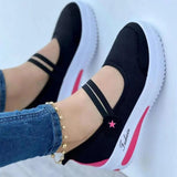 Breakj Summer New Canvas Textile Solid Color Daily Low-Help Black Slope Round Head Single