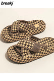 New Vintage Fashion Women Cross Platform Slipper with Thick