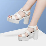 Breakj T-T-Slace Sandals Waterproof Table Thick Soles 41-43 Yards Cheongsam Runway Shoes Large-Size Coarse Heel Waterproof Table Women's
