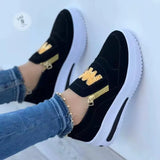 Breakj Large-Size Sports Single Shoe Pine Cake Flat-Bottom Zipper Color Casual