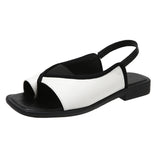 Breakj Sandals Women 2025 Summer New Large-Size Sandwich Toes Behind The Empty Fashion Thick Heel Low-Heeled Sandals