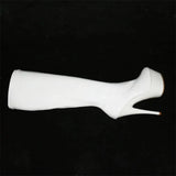 Pop Candy Color Mid-Calf Boots Side Zipper Waterproof Platform Stiletto Pumps Spring And Autumn Pole Dance Shoes