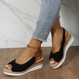 Breakj New Sandals Large Size Hemp Rope Bow Wedge Casual Sandal Women's