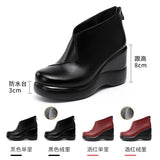 Head Slope With Martin Shoes 2023 Autumn And Winter New Muffin Thick-Soled Waterproof Platform Velvet Thicker Large Size Short